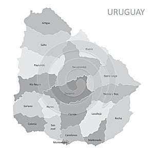 Uruguay regions map
