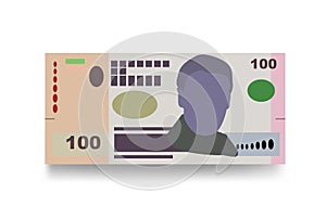 Uruguay money set bundle banknotes. Paper money 100 UYU.