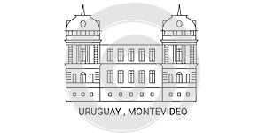 Uruguay , Montevideo travel landmark vector illustration