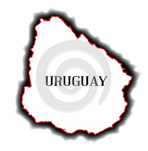 Uruguay Outline Map photo