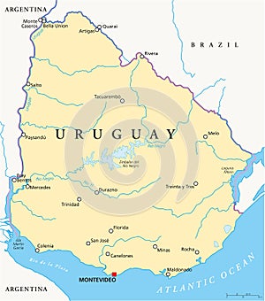 Uruguay Political Map photo