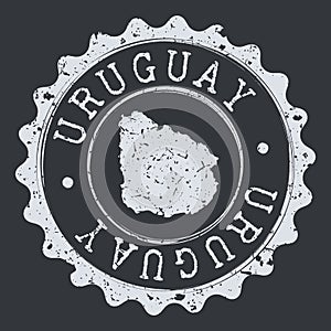 Uruguay Seal Map. Silhouette Postal Passport Stamp. Round Vector Icon Postmark.