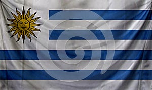 Uruguay Wave Flag Close Up