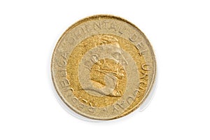 Uruguayan coin isolated.