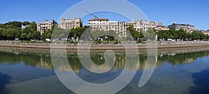 Urumea River passing through the city of Donostia-San Sebastian.