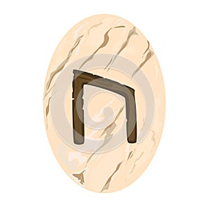 The Uruz rune is associated with the element of fire, on a marble amulet