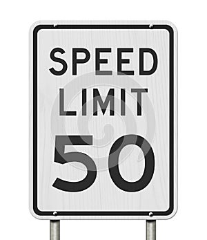 US 50 mph Speed Limit sign