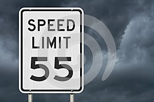 US 55 mph Speed Limit sign