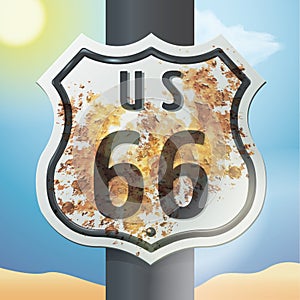 us 66 route sign. Vector illustration decorative design