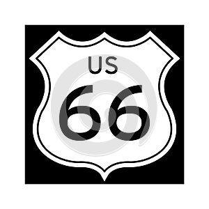 US 66 route sign. Vector illustration decorative design