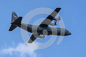US Air Force C-130 Hercules aircraft in flight