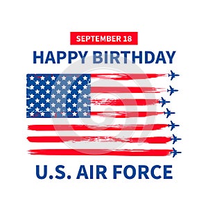 US Air Force day typography poster. Holiday in USA celebrated on September 18. Vector template for banner, greeting card