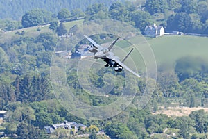 F-15E Strike Eagle flying through the Mach Loop