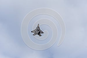 US Air Force fighter jet performing aerial stunts during an air show in Rome Georgia