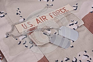 Us air force uniform with dog tags