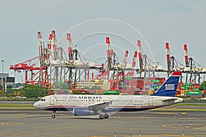 US Airways flight just landed on the runway