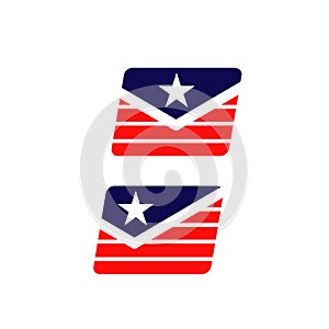 US american messages email icon logo design vector in modern style