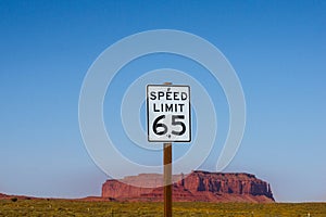 US american road sign - Speed Limit 65 MPH