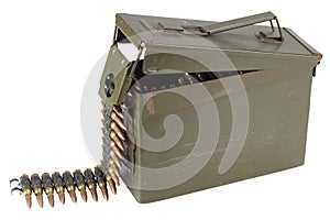 US Army Ammo Box with ammunition belt