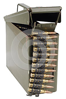 US Army Ammo Box with ammunition belt