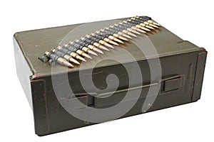 US Army Ammo Box with ammunition belt