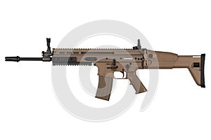 US Army assault rifle isolated on a white