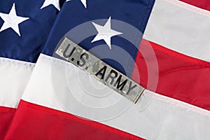 US ARMY Branch Tape on national USA flag