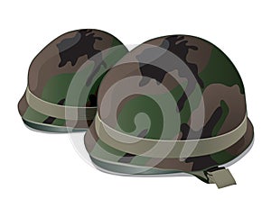 US Army helmet on white background