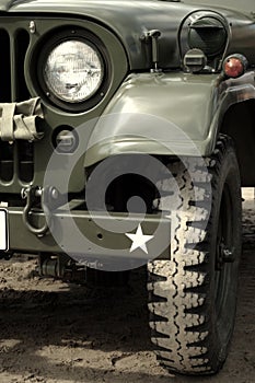 US army jeep in desert