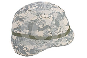 us army kevlar helmet with camouflaged cover