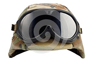 Us army kevlar helmet with goggles