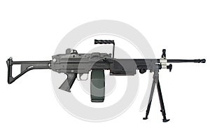 Us army machine gun isolated on white