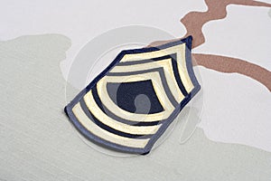 US ARMY Master Sergeant rank patch on desert uniform