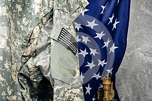 US army military khaki uniform close up