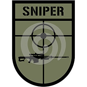 US Army Navy Seal Sniper and US marines, Military of Germany and Armed forces of Germany SNIPER badge, patch with sniper rifle.