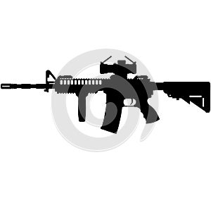 US Army, Police fully automatic machine gun Colt M4 / M16 Carbine Caliber 5.56mm United States Marine Corps and United States Arme