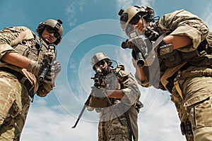 US Army Rangers with weapons