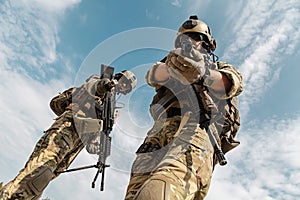 US Army Rangers with weapons