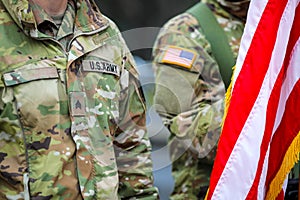 US Army soldiers take part at the Romanian National Day military parade photo