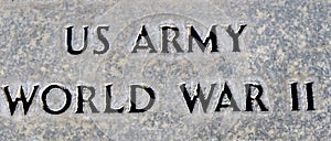 US Army United States Armed Forces Inscription Memorial World War II