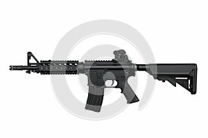 US Army weapon M4A1 carbine isolated on white background photo