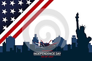 US banner template 4th of July independence day, President\'s Day Background Design, with USA flag, Poster, Greeting Card