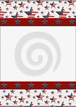 US border with flag star on white