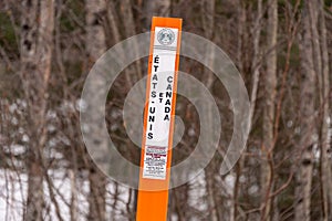 US/Canada border marker