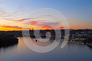 Beautiful sunset over Georgetown waterfront, Washington DC, USA.