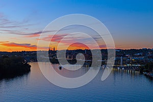 Beautiful sunset over Georgetown waterfront, Washington DC, USA.