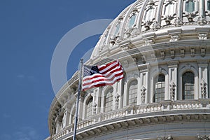 US Capitol and american flag