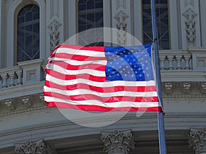 US capitol American flag half-mast