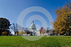 US Capitol building in Autumn, Washington DC, USA