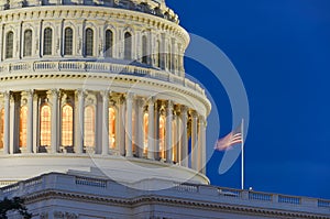 US Capitol building dome at night - Washington DC